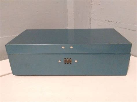 small metal antique combination lock box|Antique Metal Lock Box for sale .